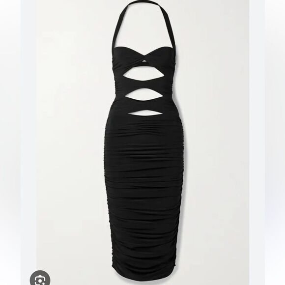 Norma Kamali Black Cutout Midi Dress - Picture 8 of 12